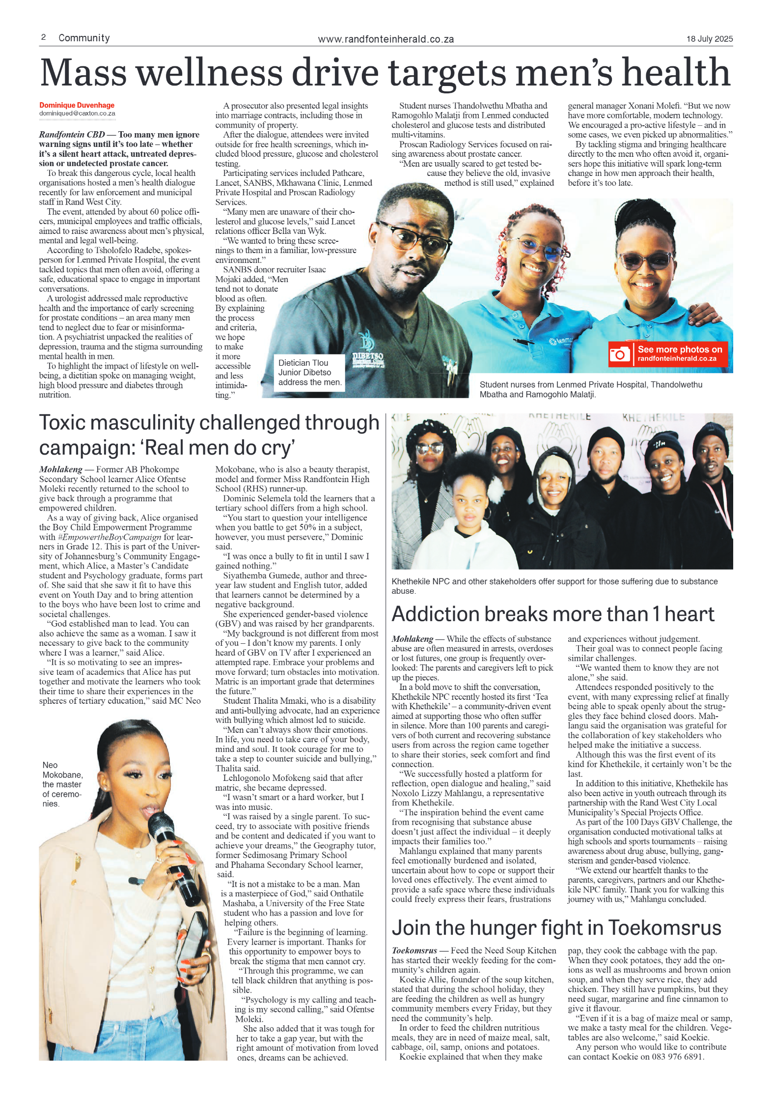 Randfontein Herald 18 July 2025 page 2
