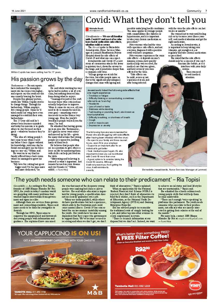 Randfontein Herald 18 June 2021 page 3