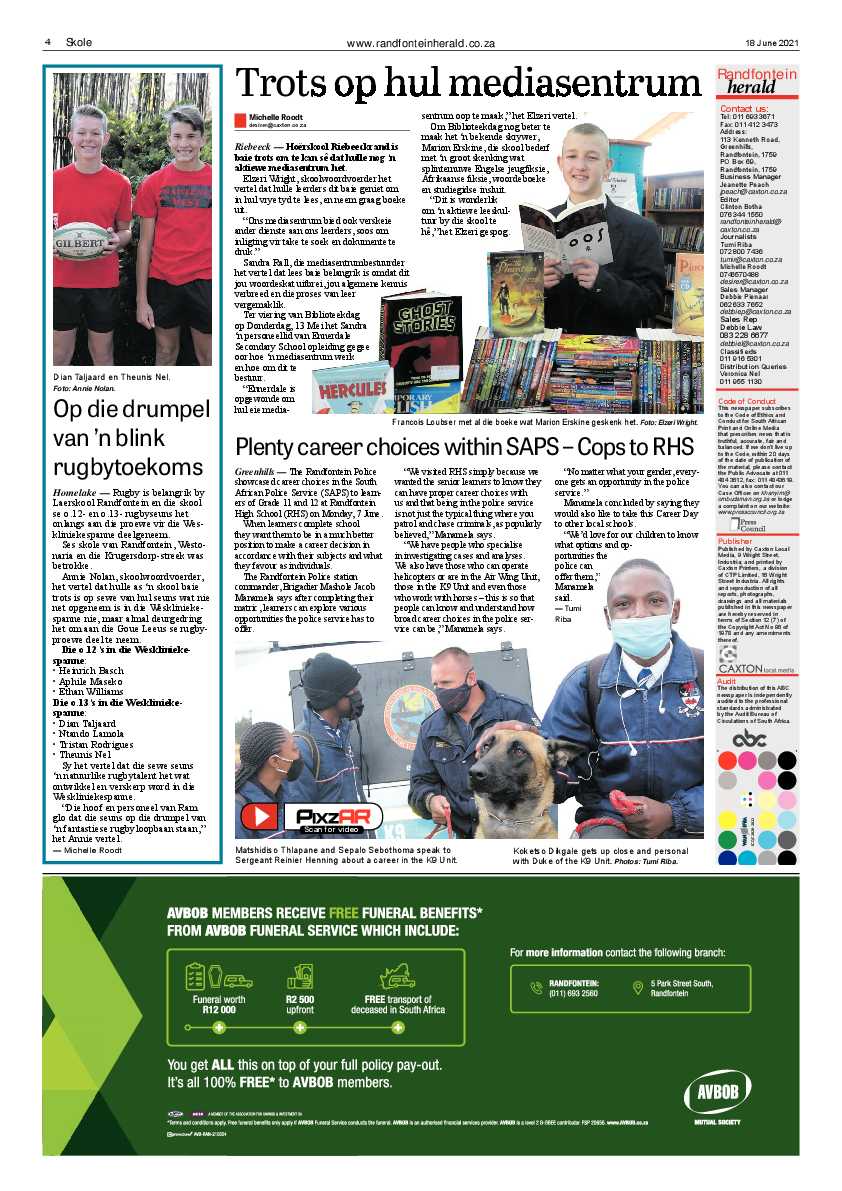 Randfontein Herald 18 June 2021 page 4