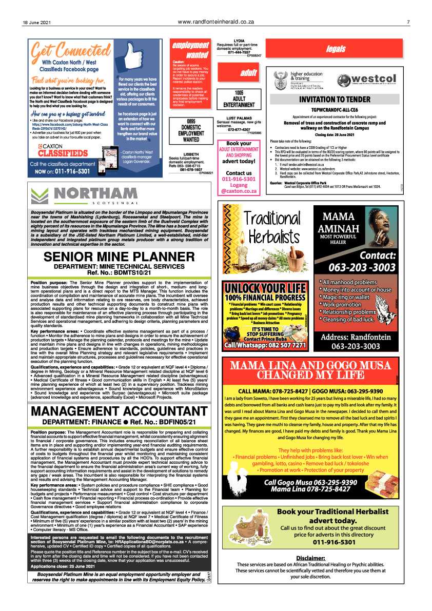 Randfontein Herald 18 June 2021 page 7