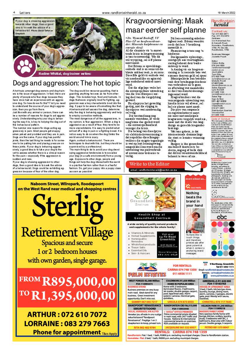 Randfontein Herald 18 March 2022 page 4