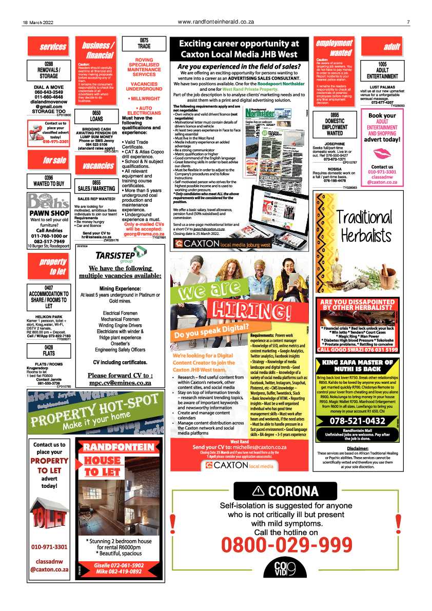 Randfontein Herald 18 March 2022 page 7