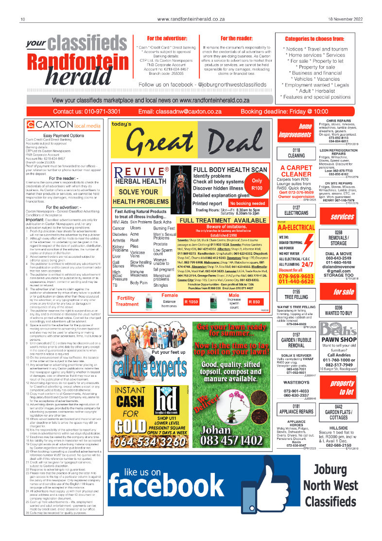Randfontein Herald 18 November 2022 page 10