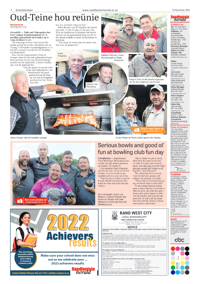 Randfontein Herald 18 November 2022 page 4