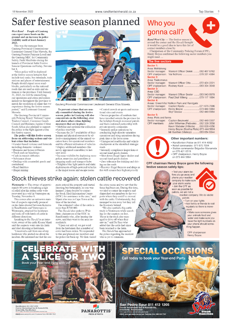 Randfontein Herald 18 November 2022 page 5