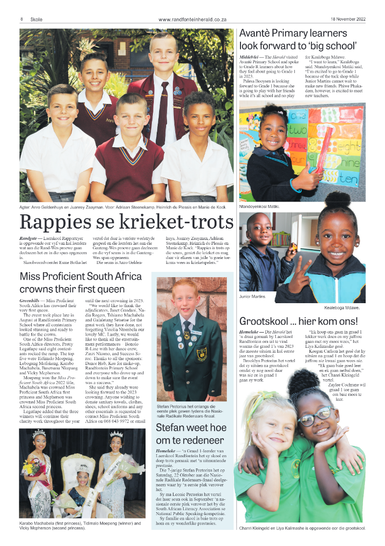 Randfontein Herald 18 November 2022 page 8