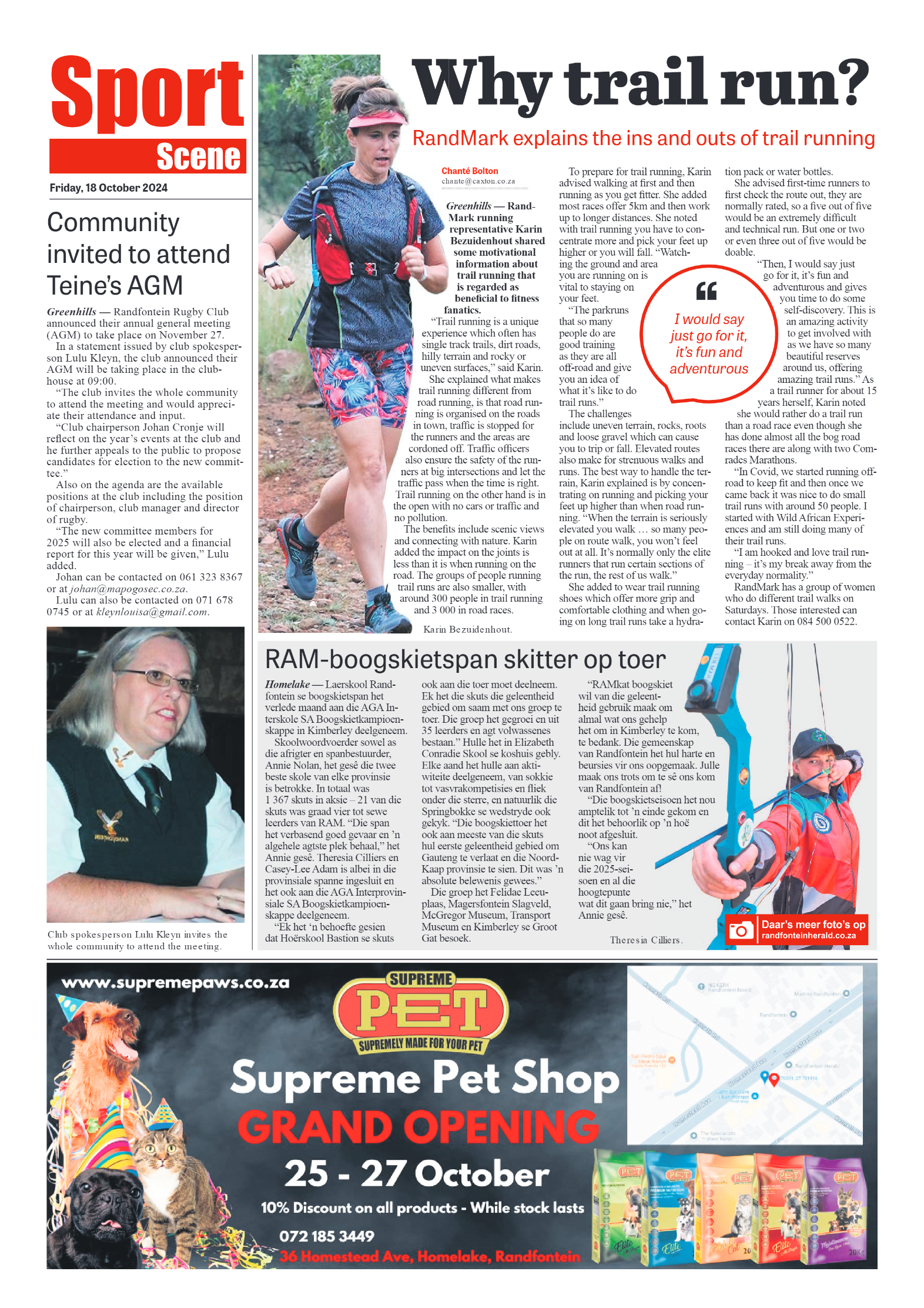Randfontein Herald 18 October 2024 page 8
