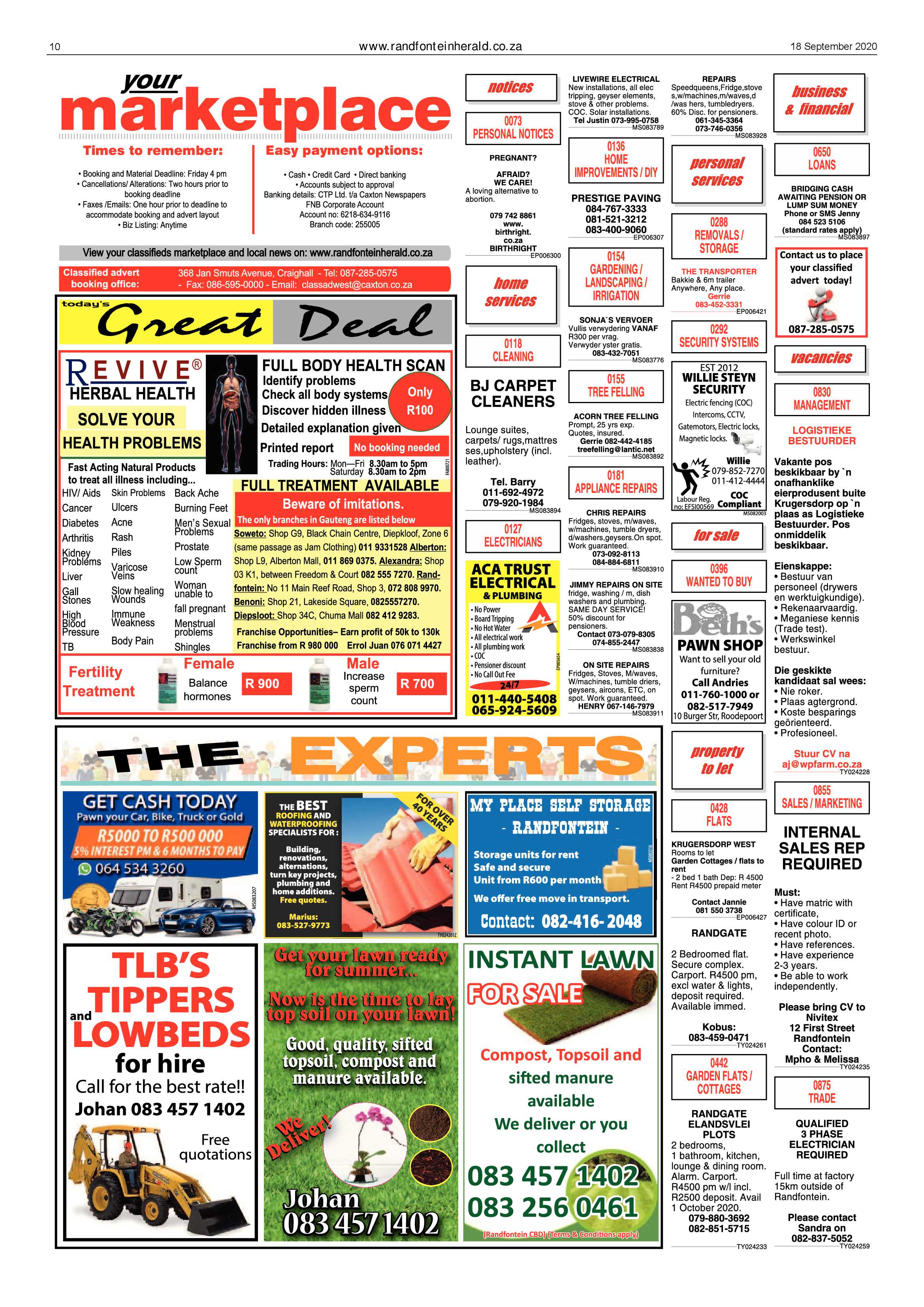 Randfontein Herald 18 September 2020 page 10