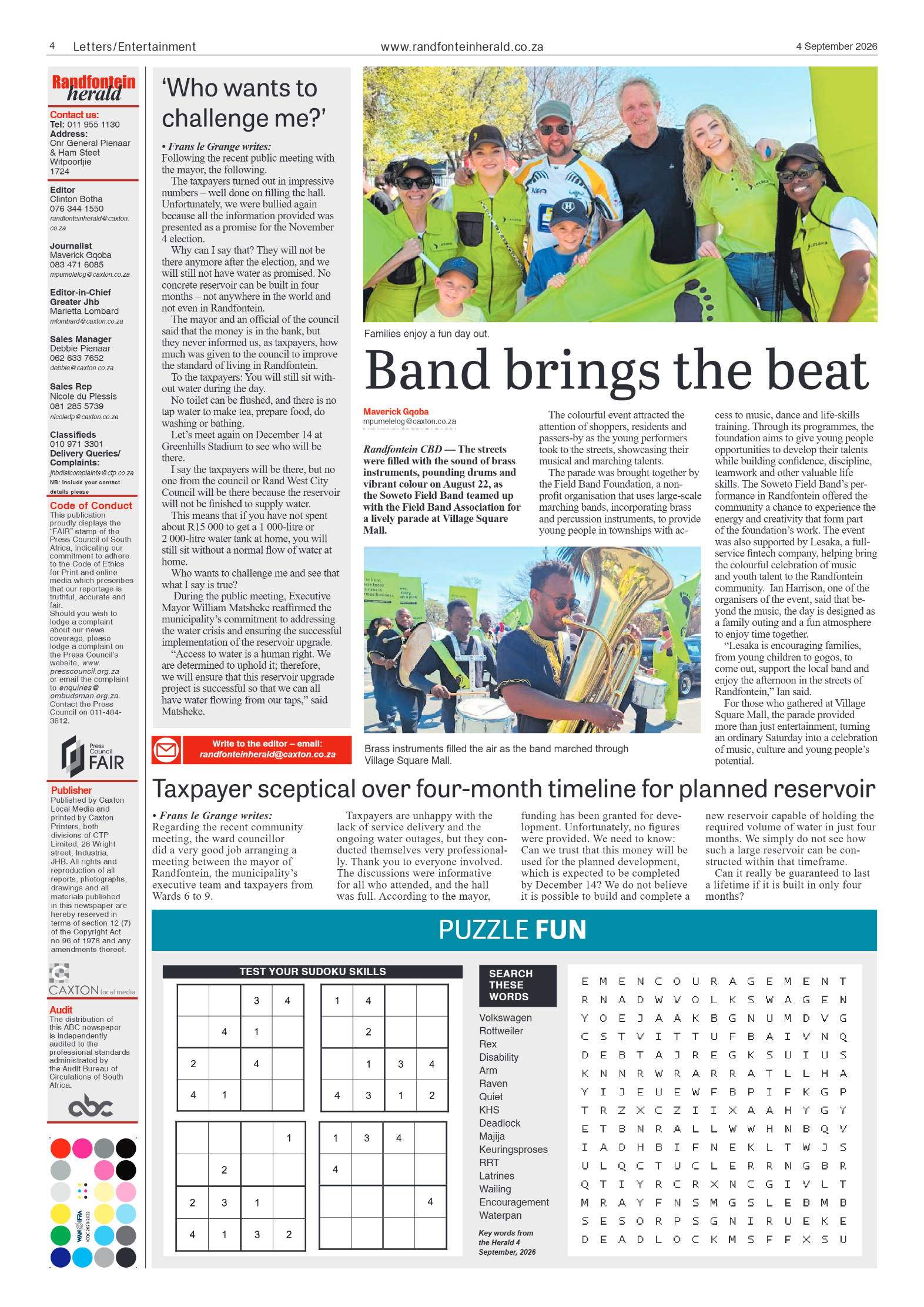 Randfontein Herald 18 September 2026 page 4