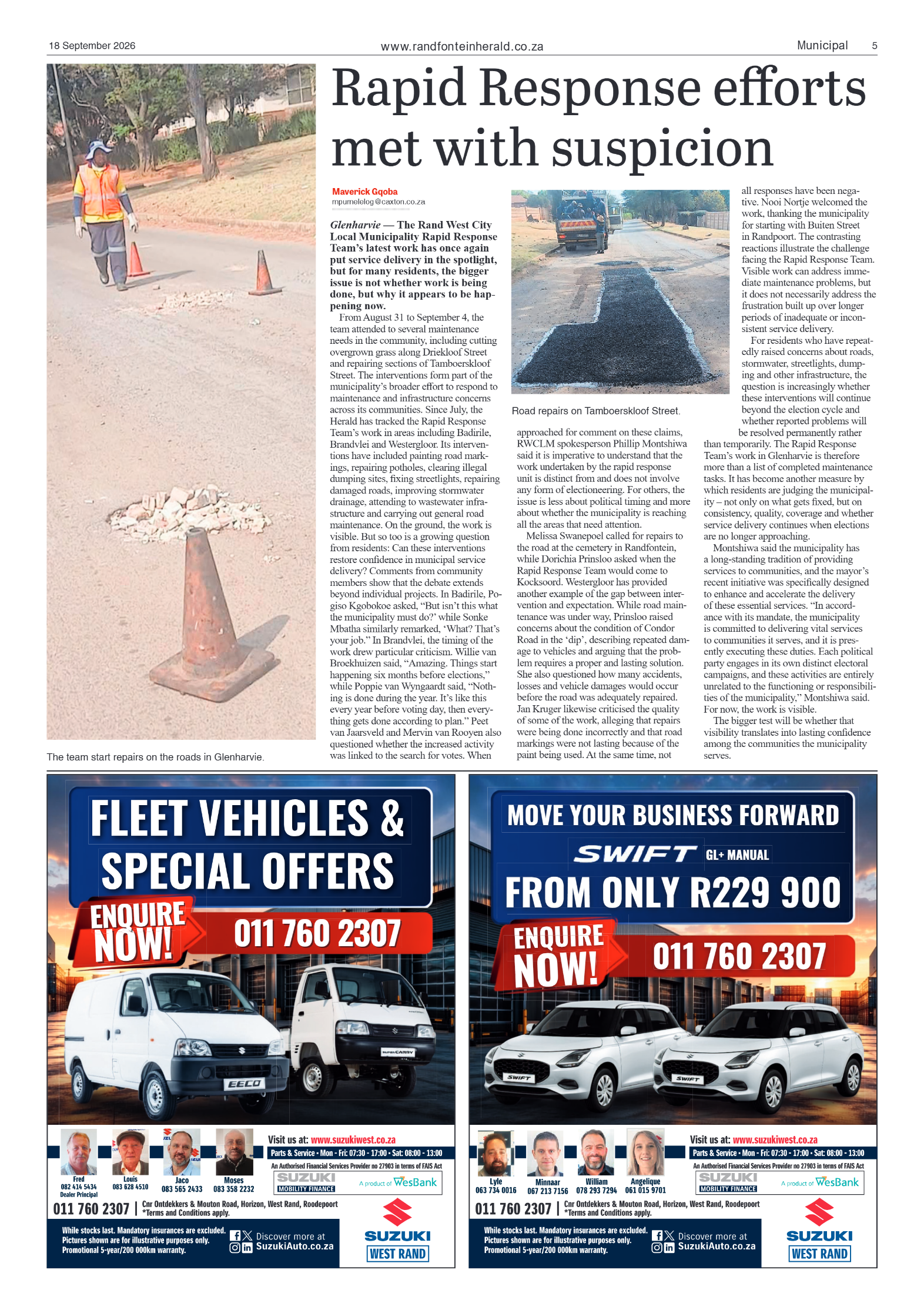 Randfontein Herald 18 September 2026 page 6