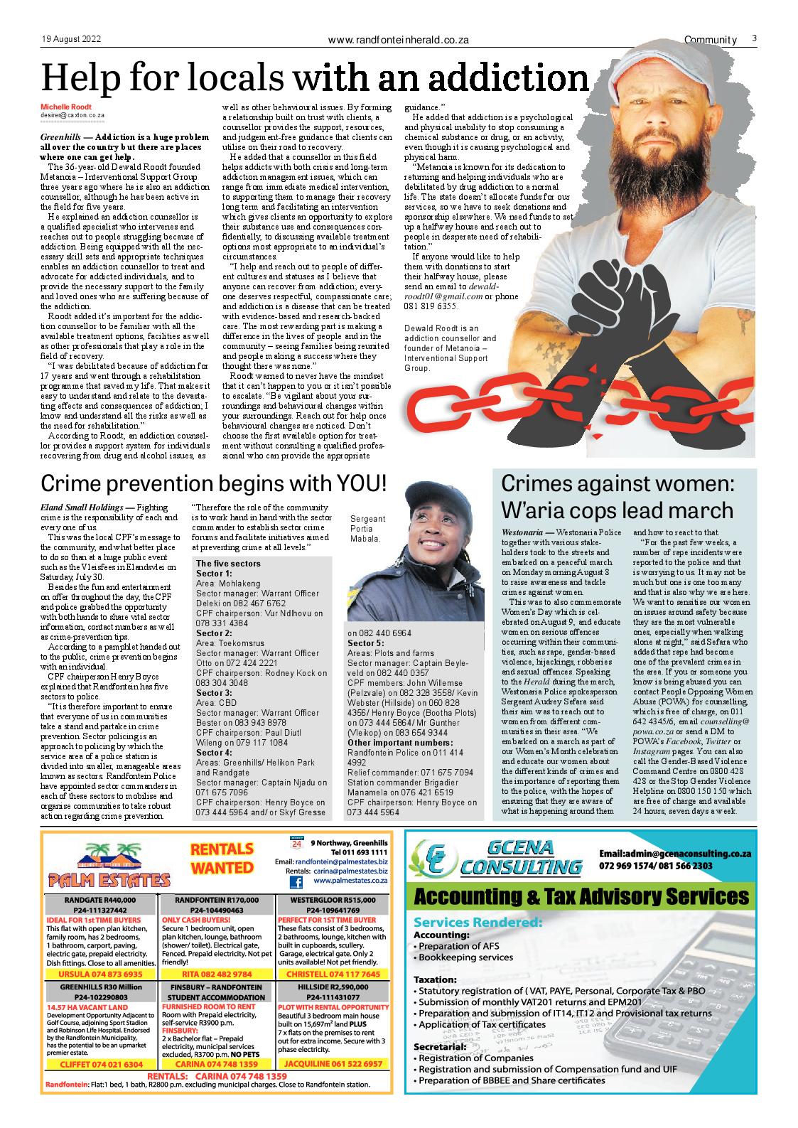 Randfontein Herald 19 August 2022 page 3