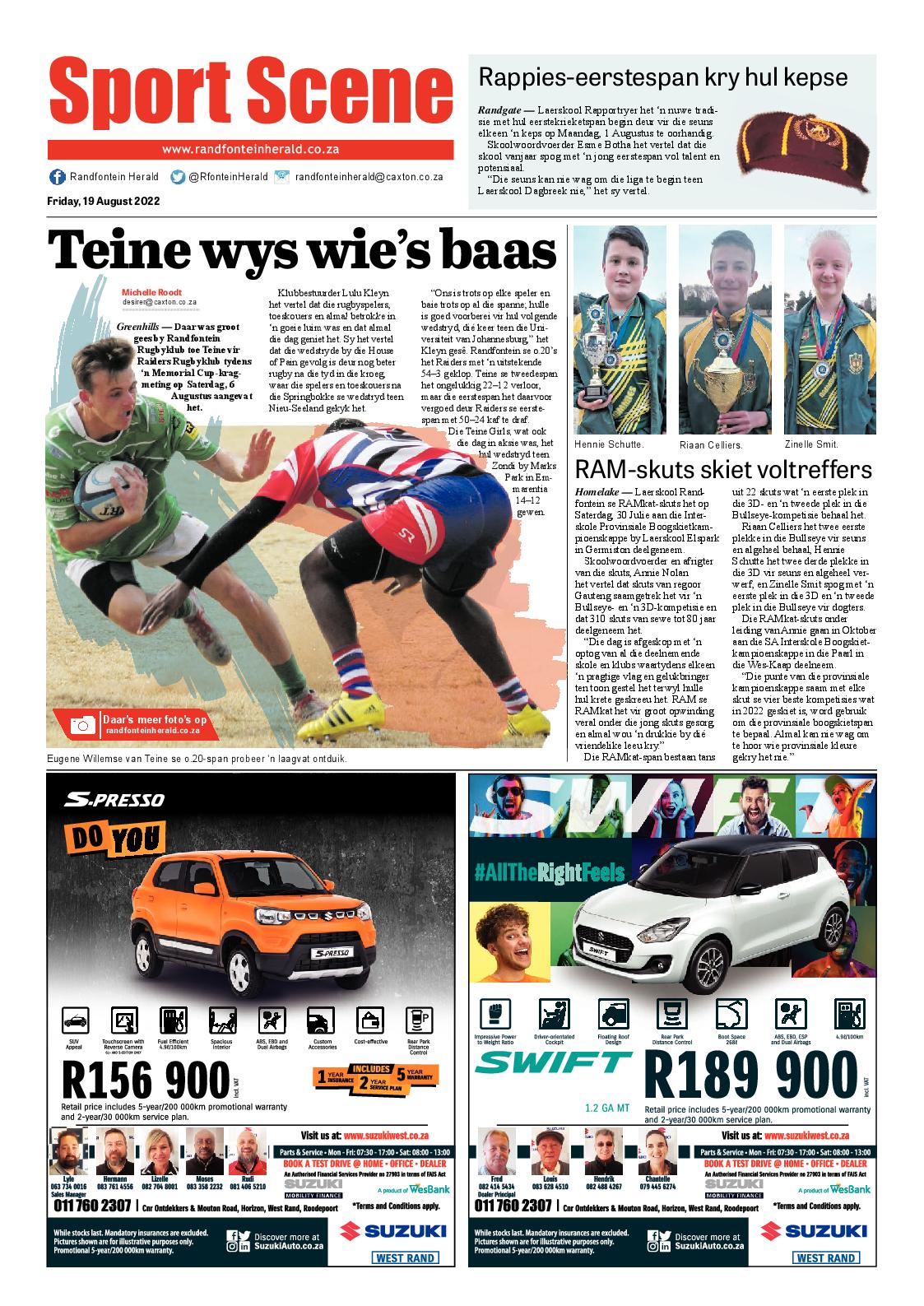 Randfontein Herald 19 August 2022 page 8