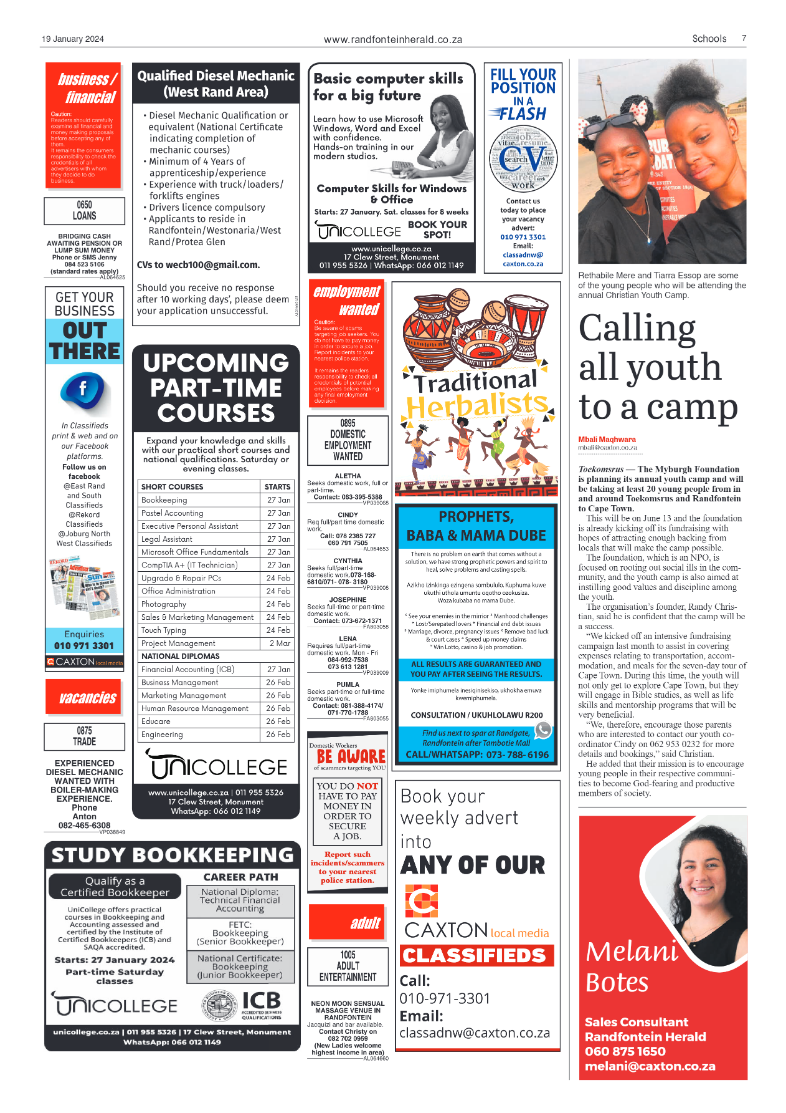 Randfontein Herald 19 January 2024 page 7