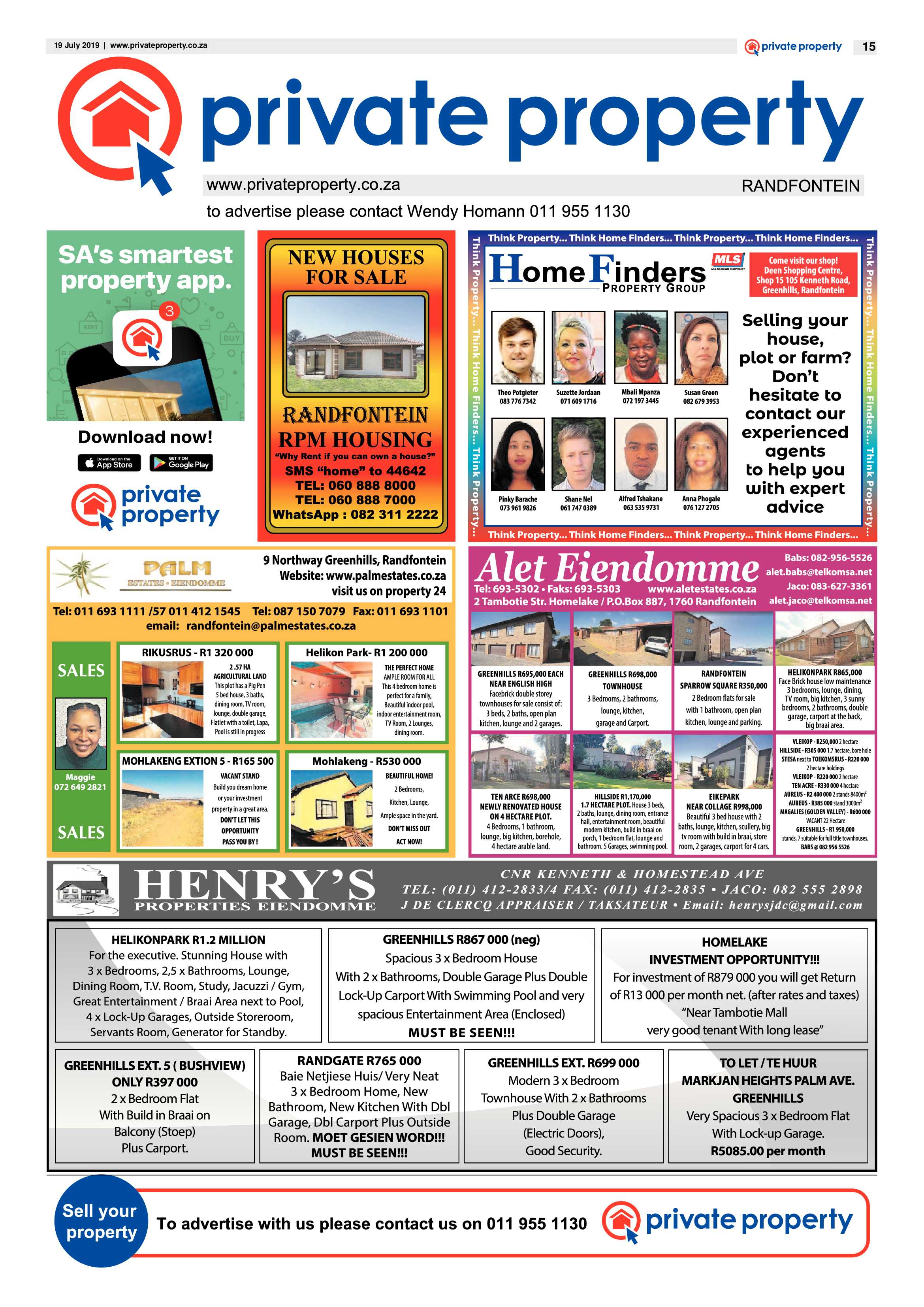 Randfontein Herald 19 July 2019 page 15
