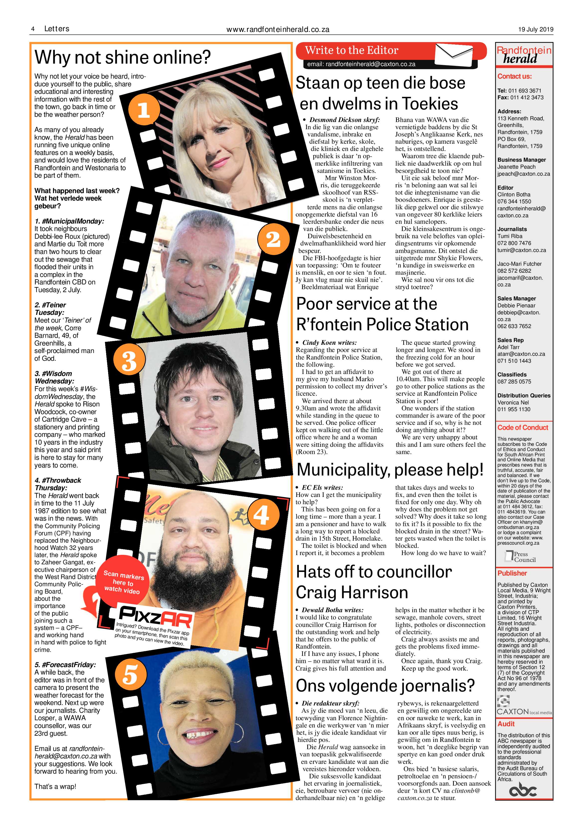 Randfontein Herald 19 July 2019 page 4