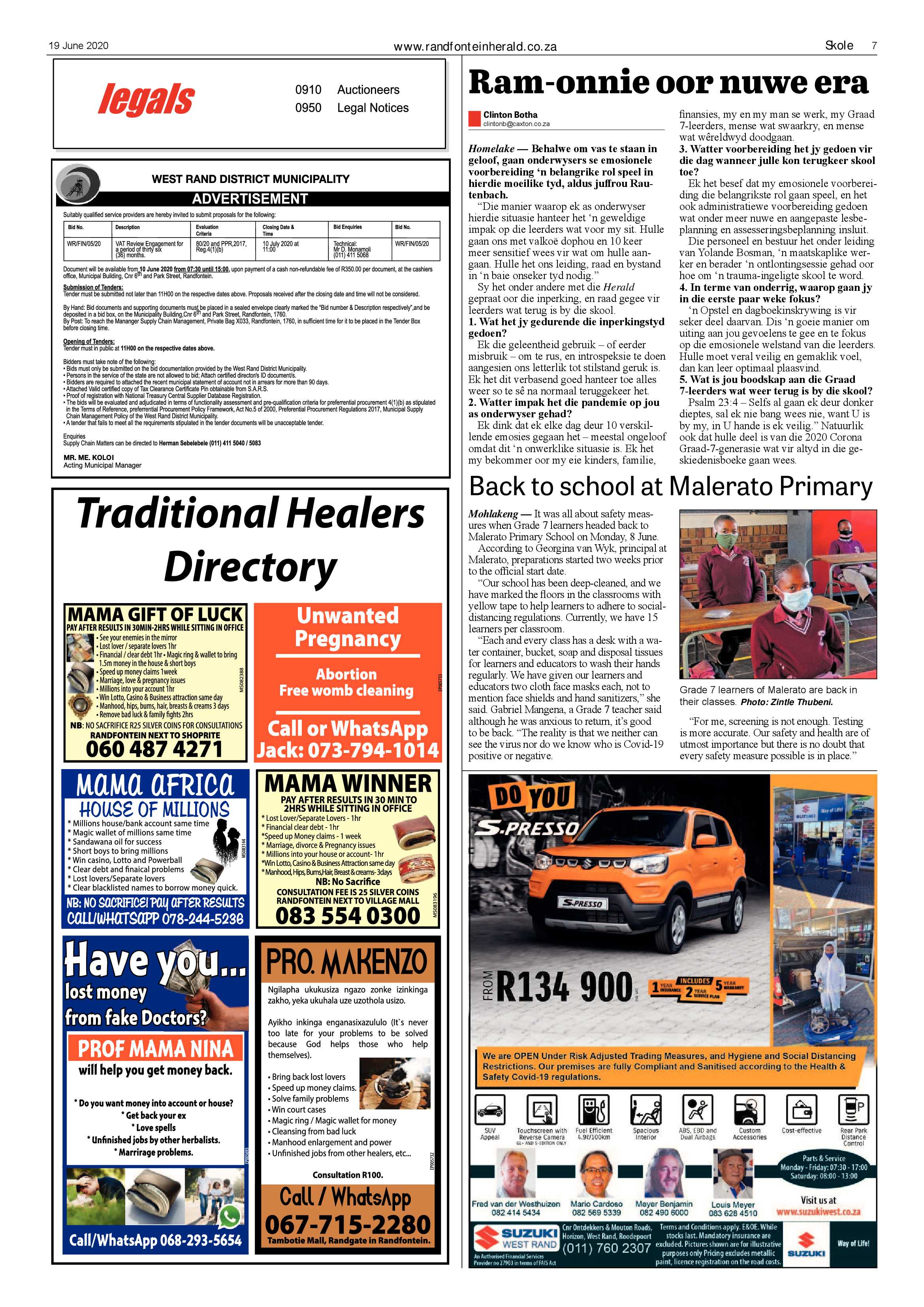 Randfontein Herald 19 June 2020 page 7