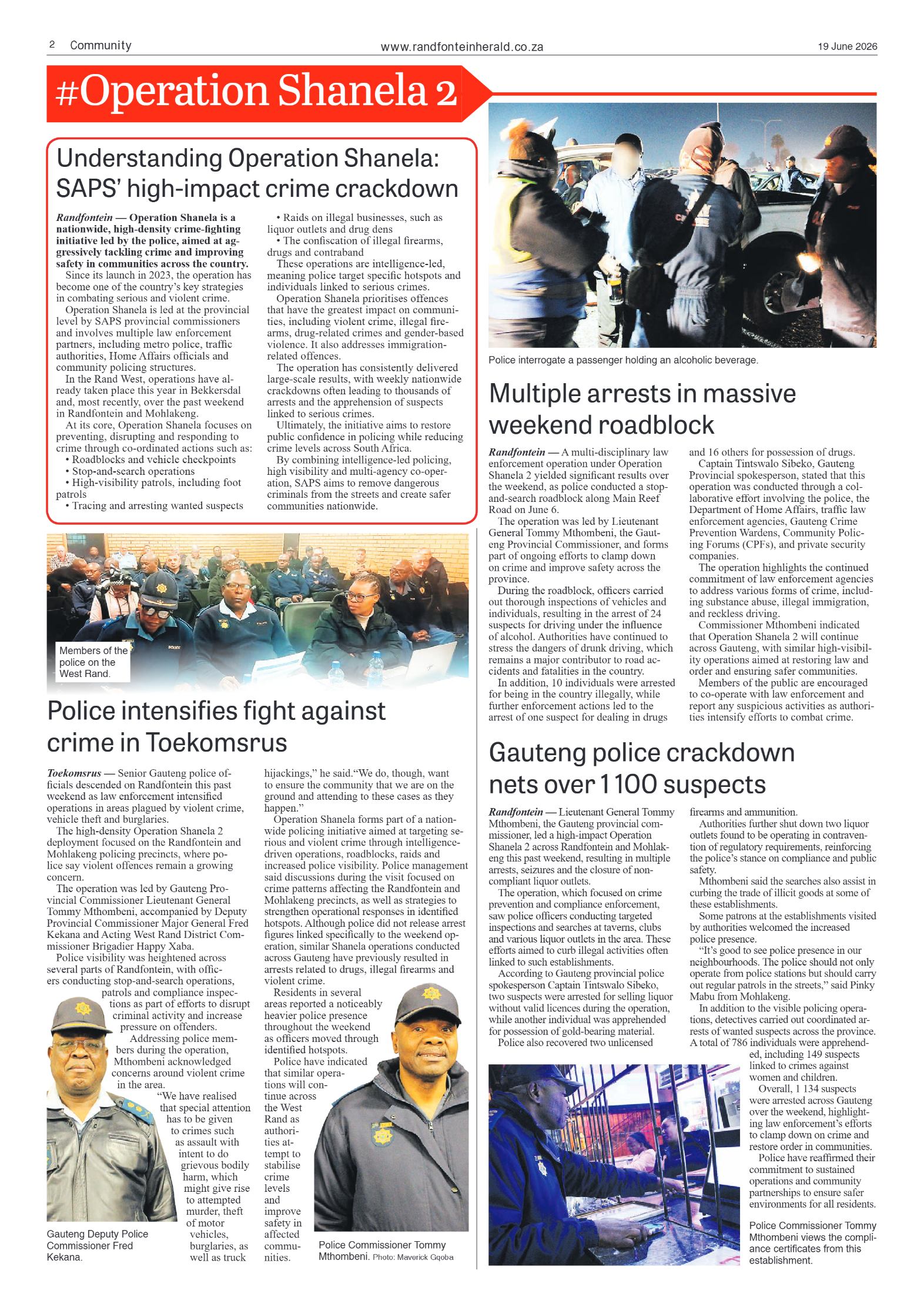Randfontein Herald 19 June 2026 page 2