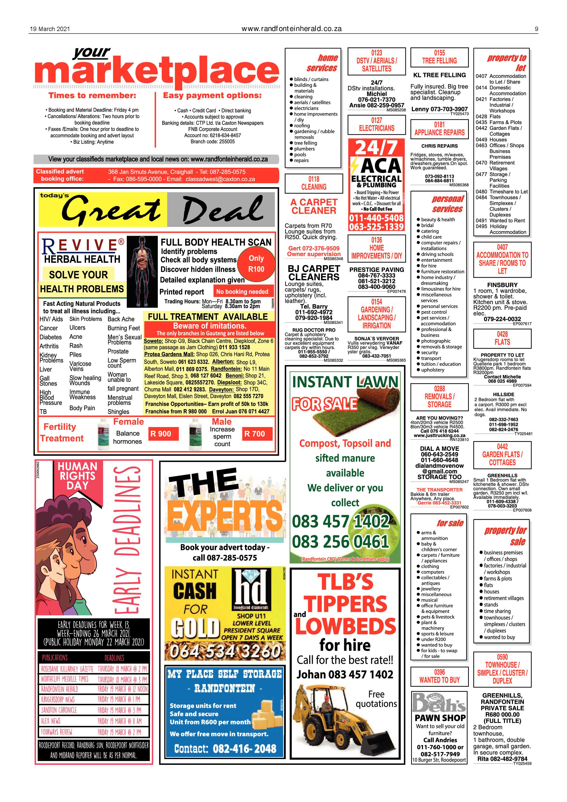 Randfontein Herald 19 March 2021 page 9