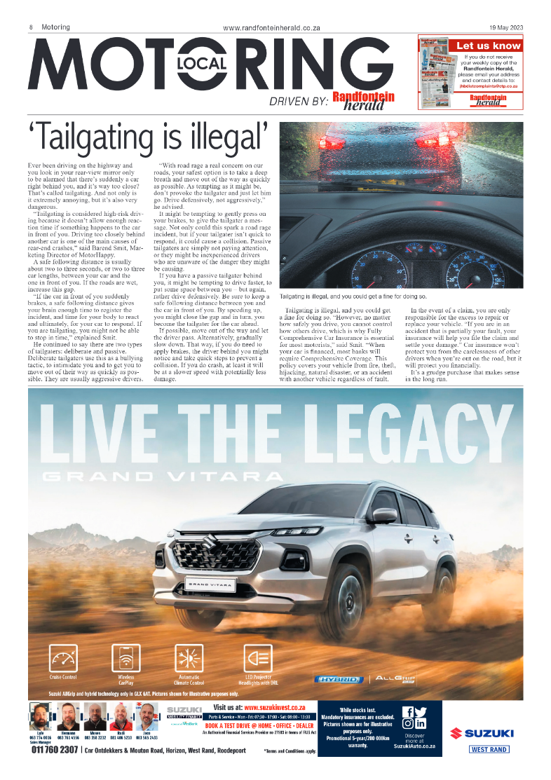Randfontein Herald 19 May 2023 page 8