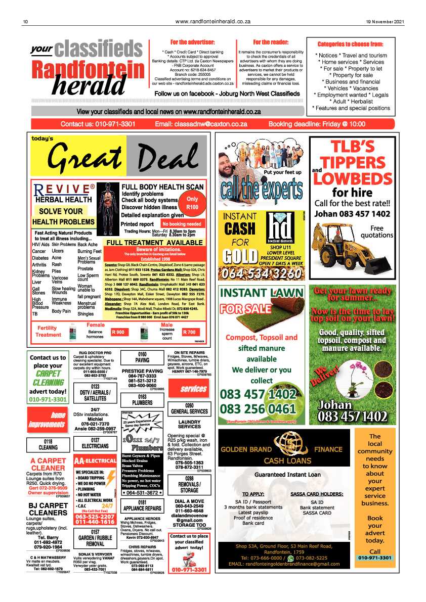 Randfontein Herald 19 November 2021 page 10