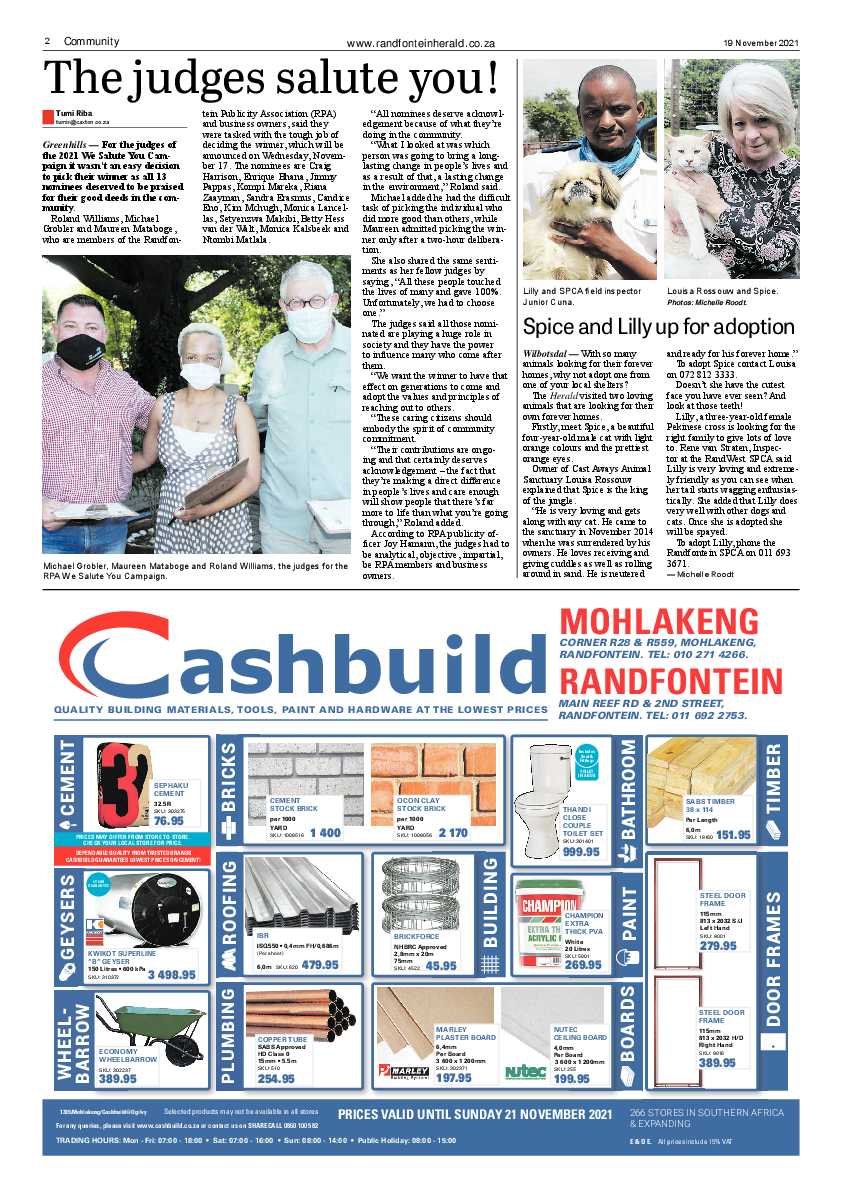 Randfontein Herald 19 November 2021 page 2