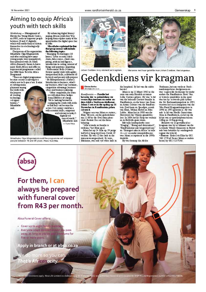 Randfontein Herald 19 November 2021 page 5