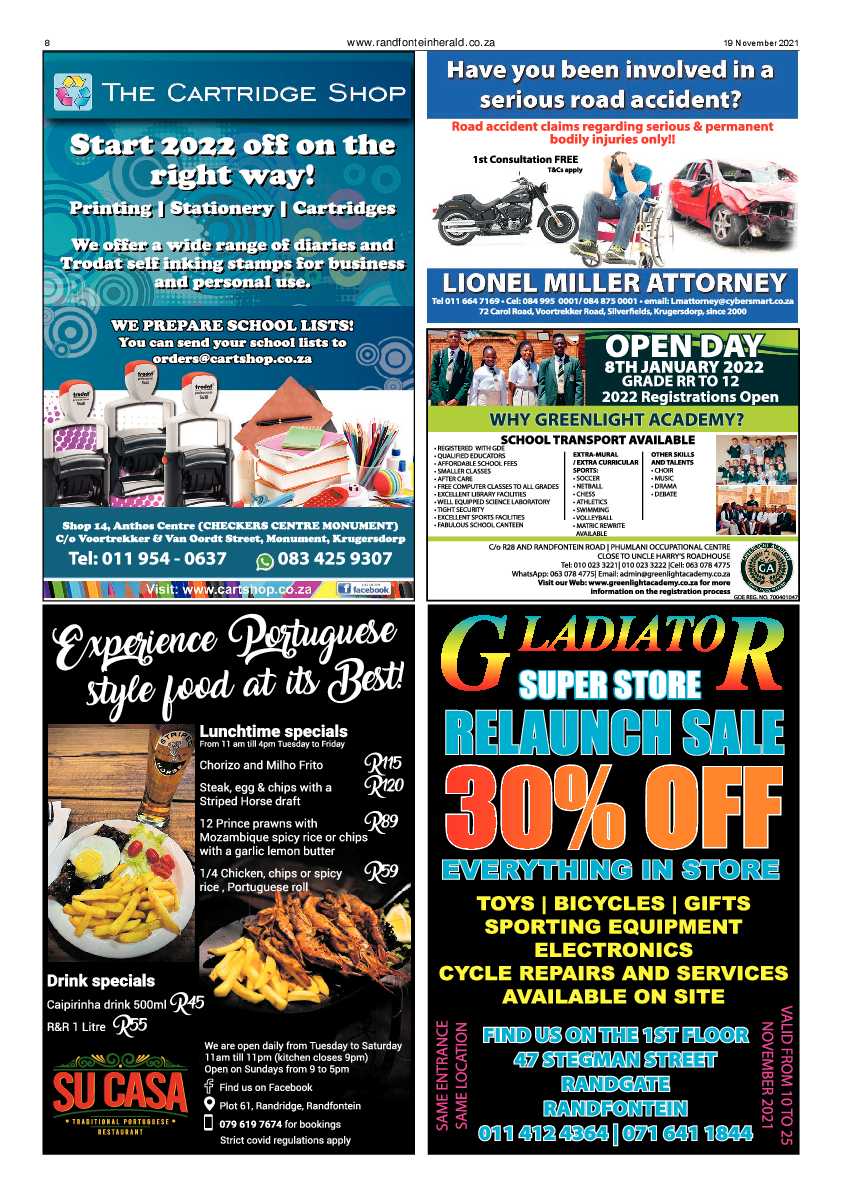 Randfontein Herald 19 November 2021 page 8