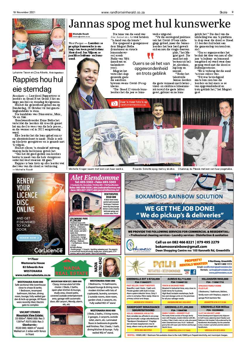 Randfontein Herald 19 November 2021 page 9