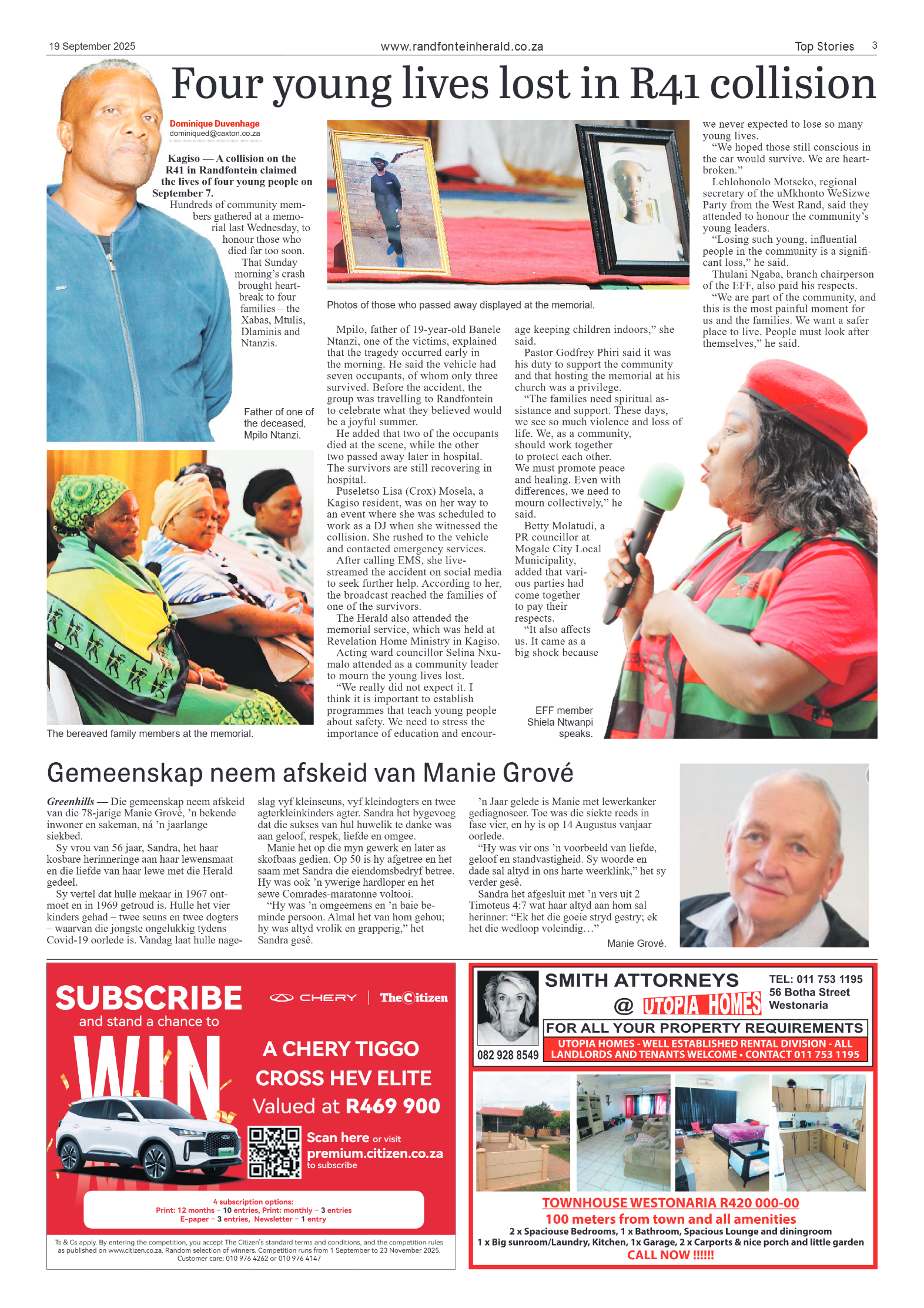 Randfontein Herald 19 September 2025 page 3