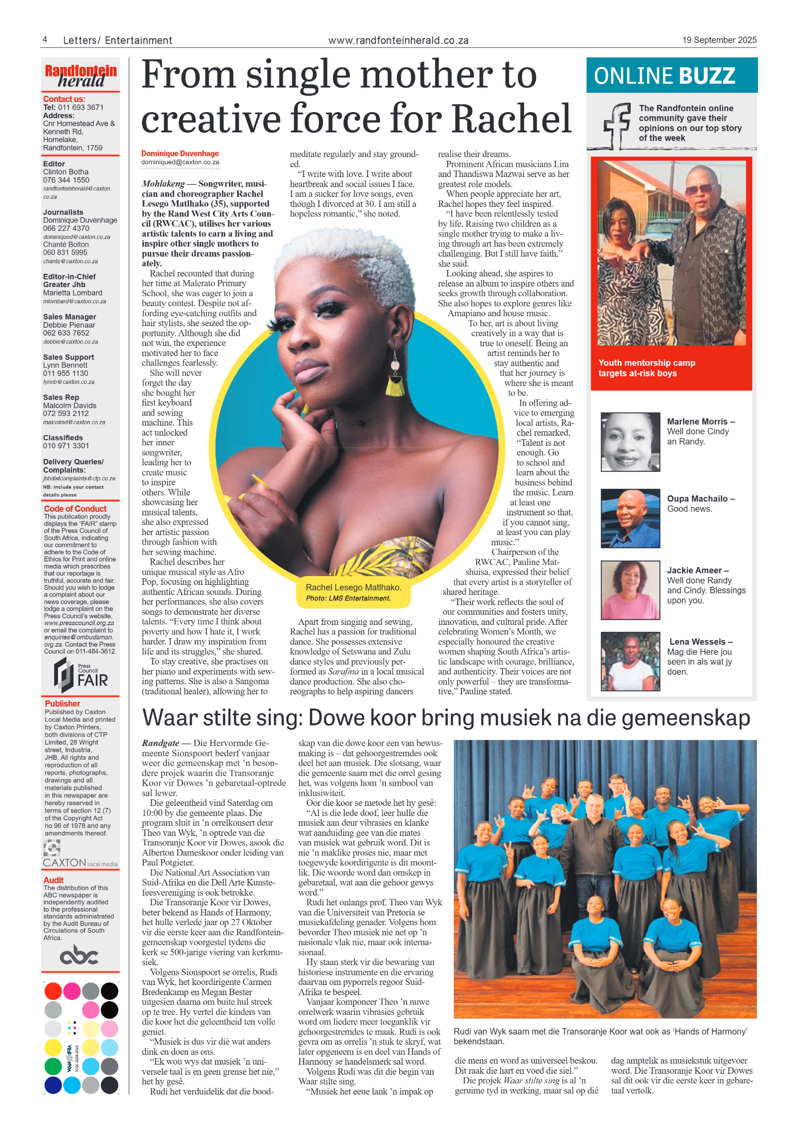 Randfontein Herald 19 September 2025 page 4