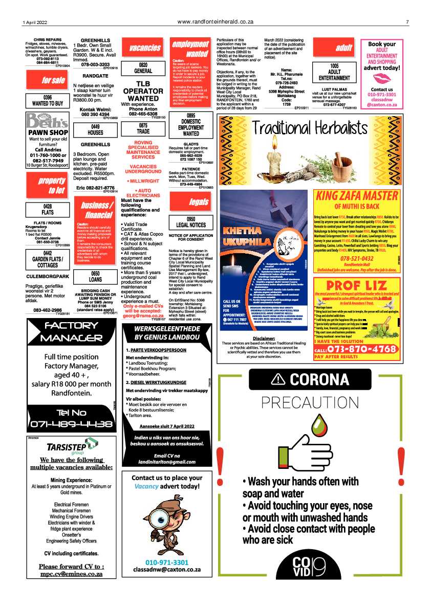 Randfontein Herald 1 April 2022 page 7