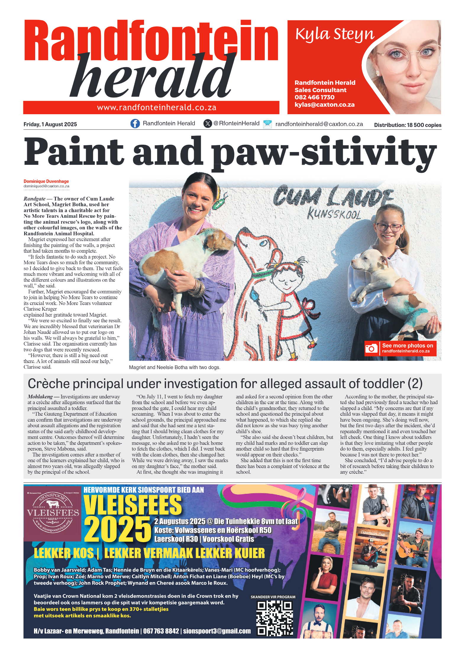 Randfontein Herald 1 August 2025 page 1