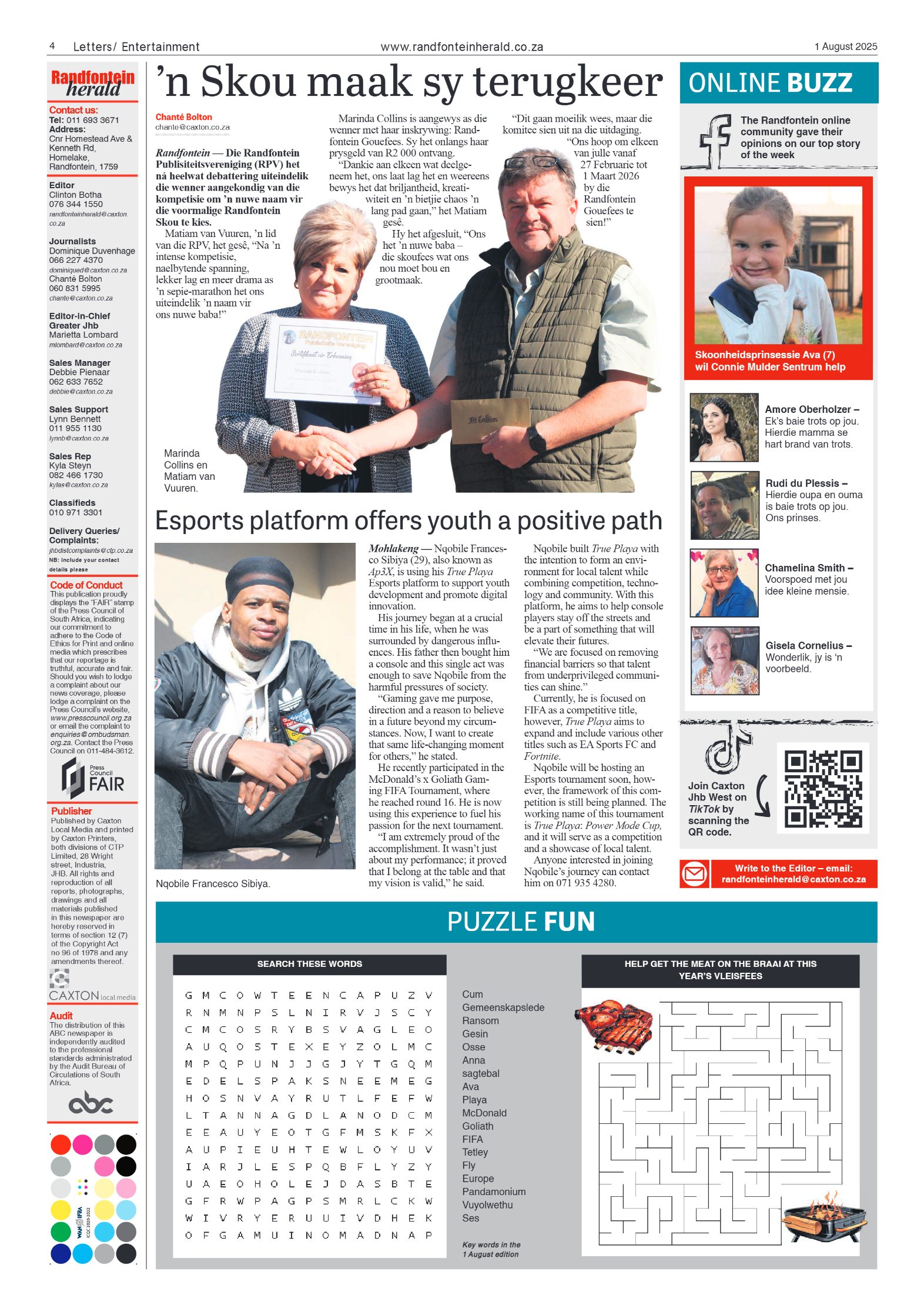 Randfontein Herald 1 August 2025 page 4