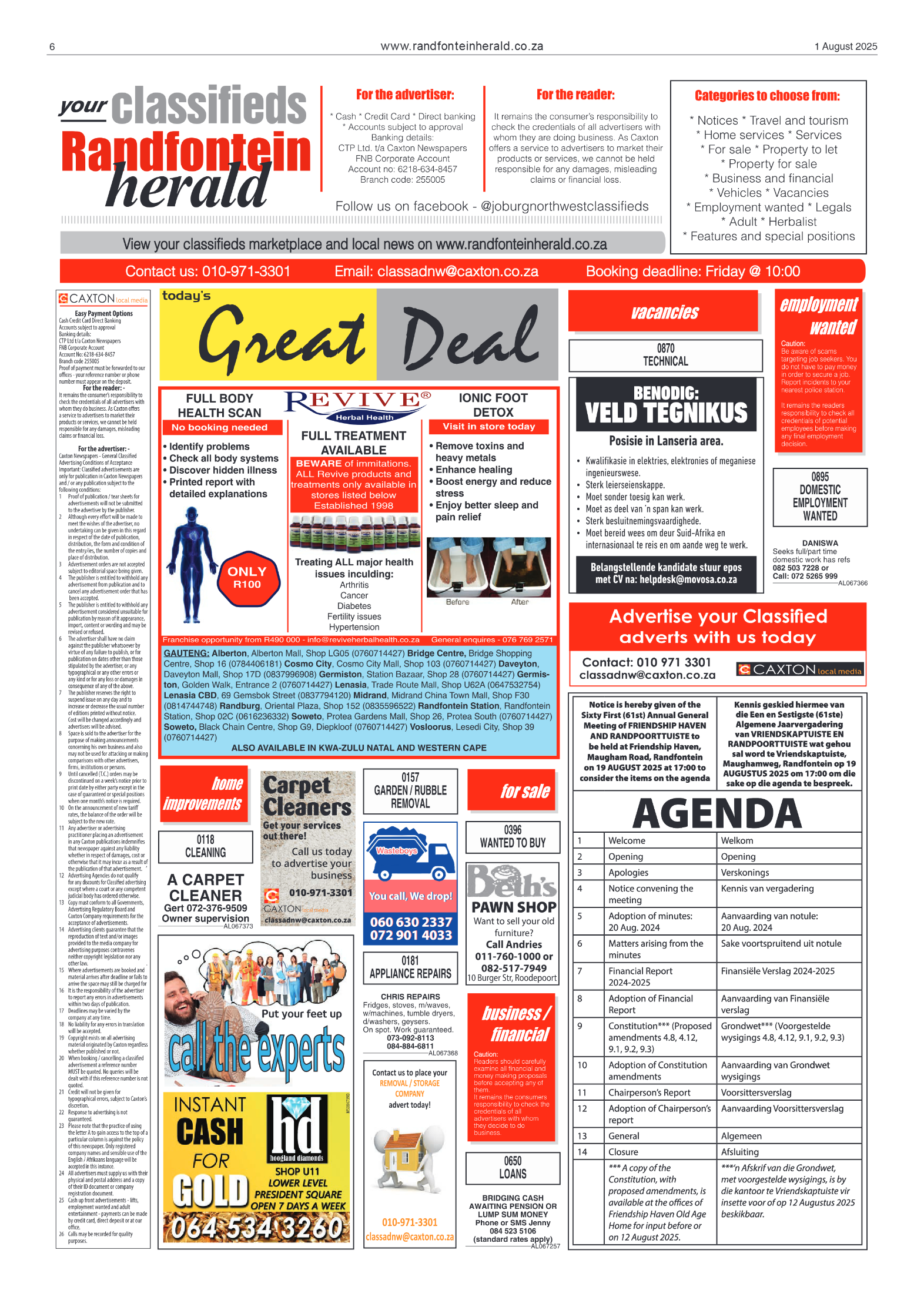 Randfontein Herald 1 August 2025 page 6