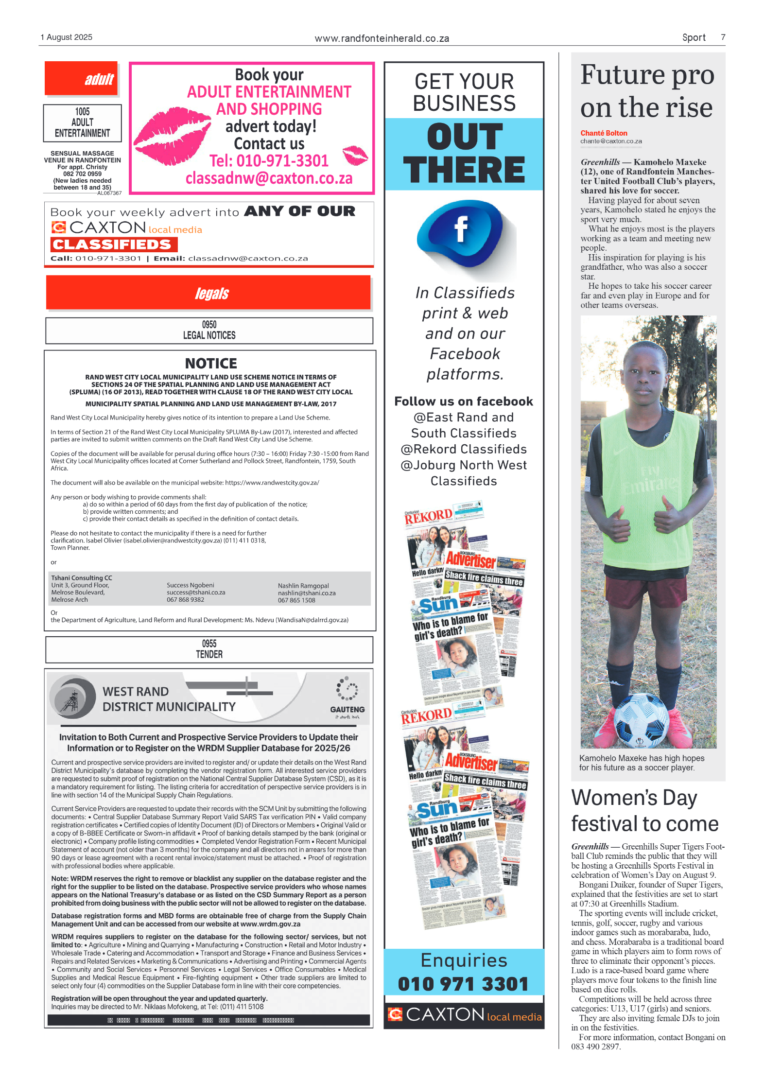 Randfontein Herald 1 August 2025 page 7