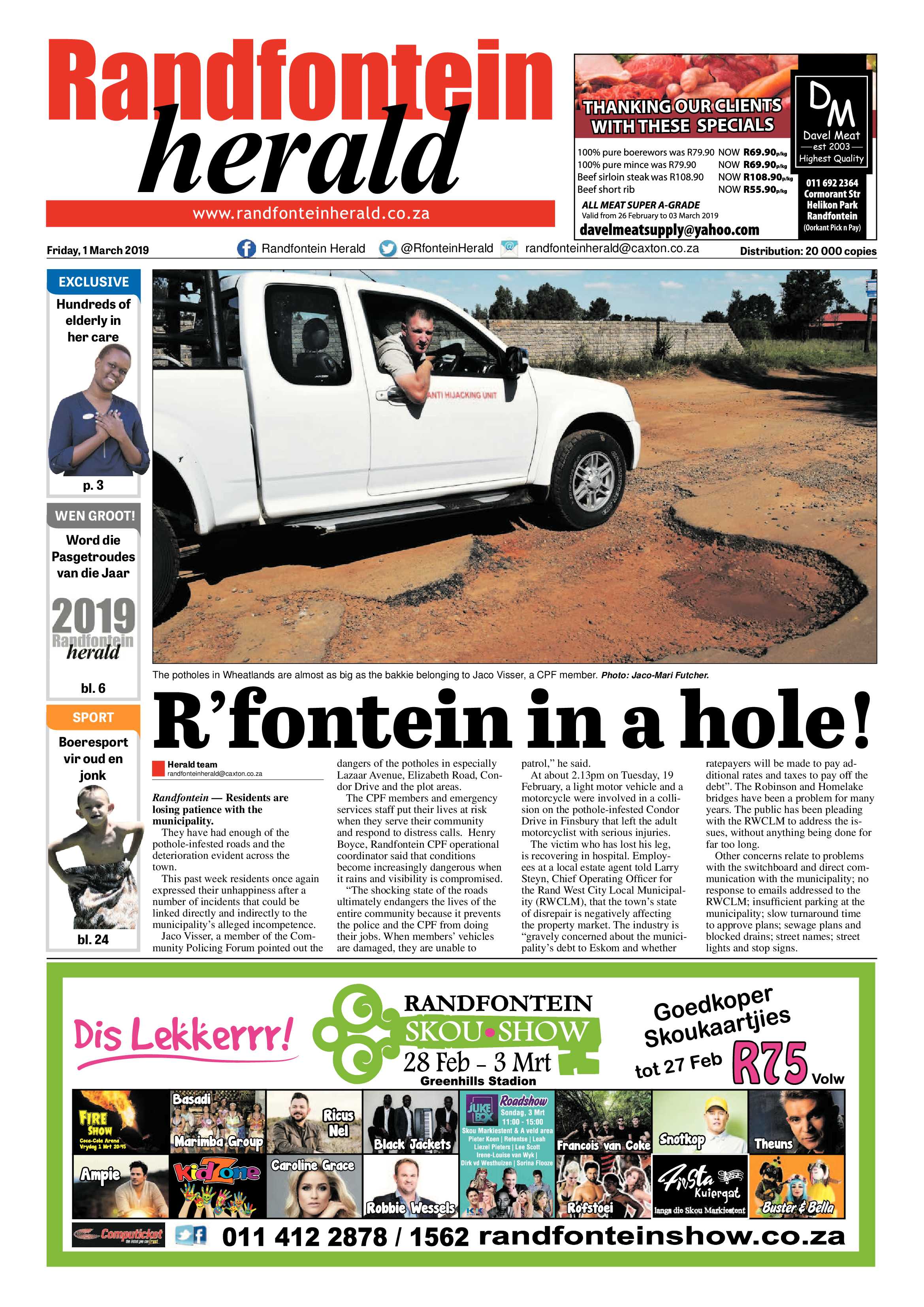Randfontein Herald 1 March 2019 page 1