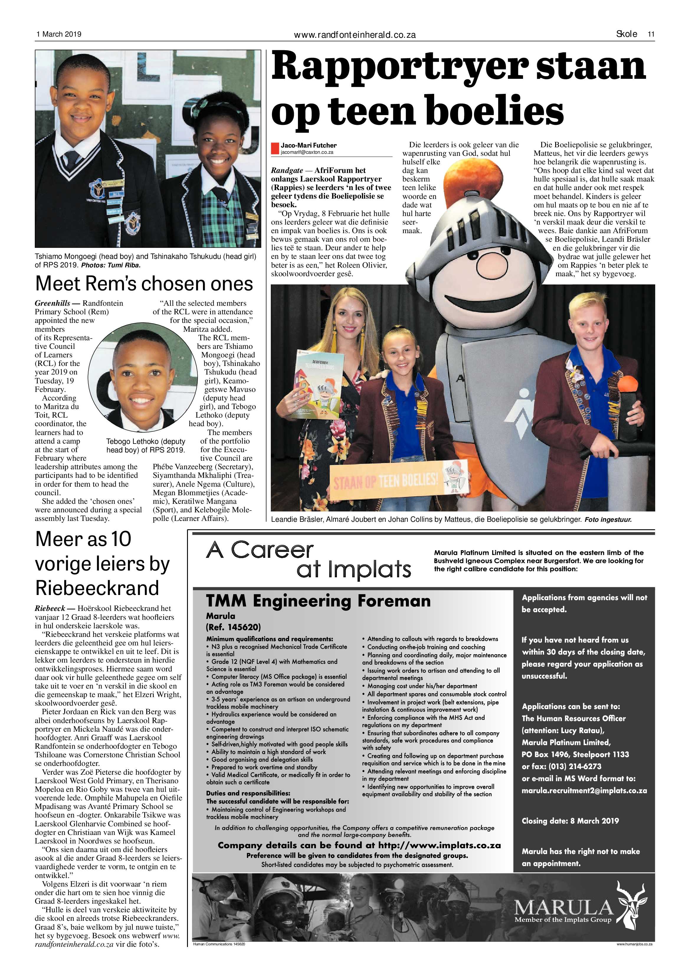 Randfontein Herald 1 March 2019 page 11