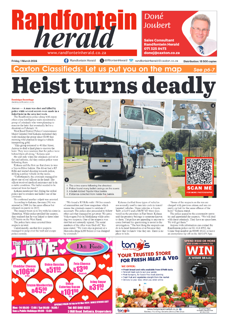 Randfontein Herald 1 March 2024 page 1