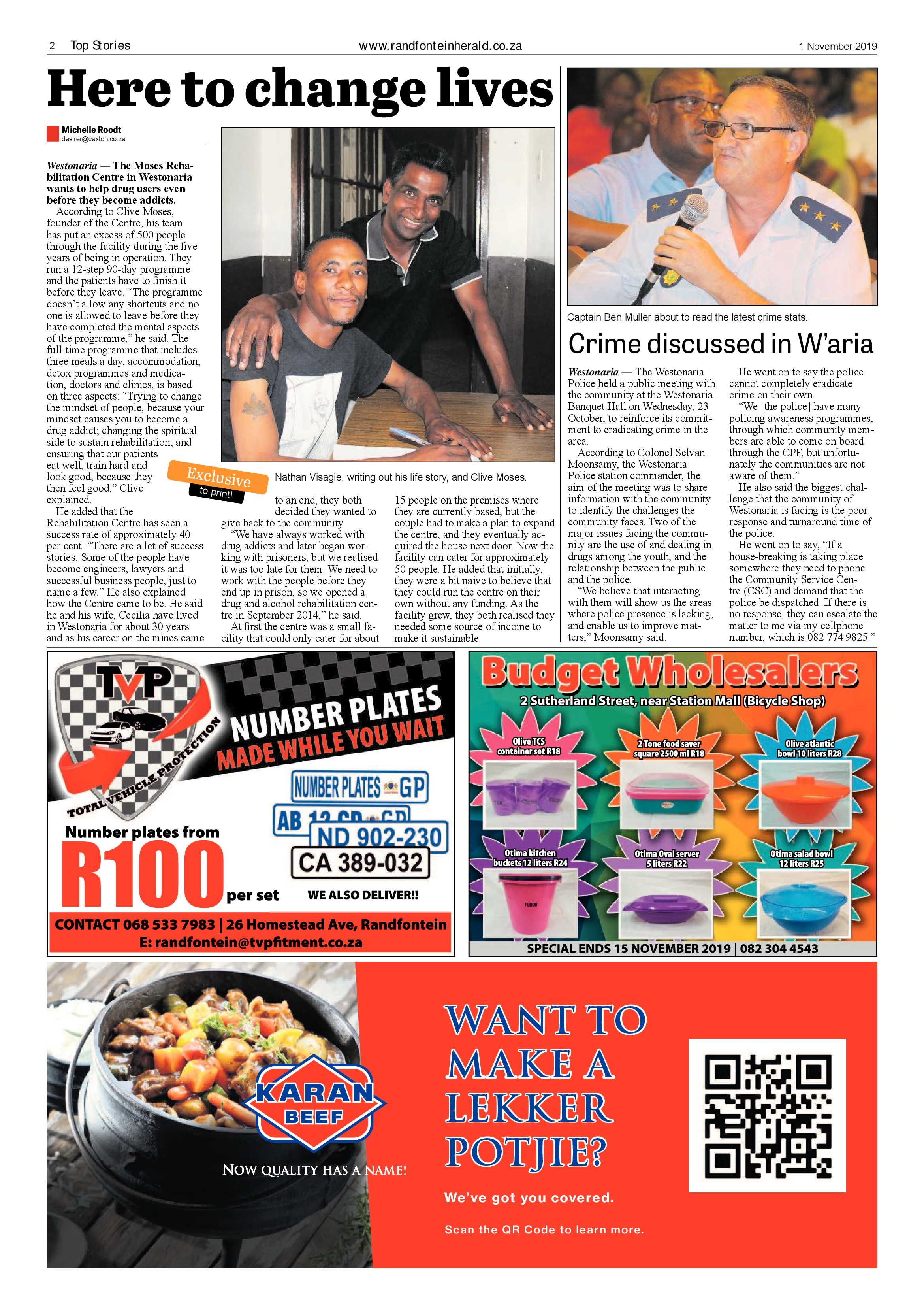 Randfontein Herald 1 November 2019 page 2