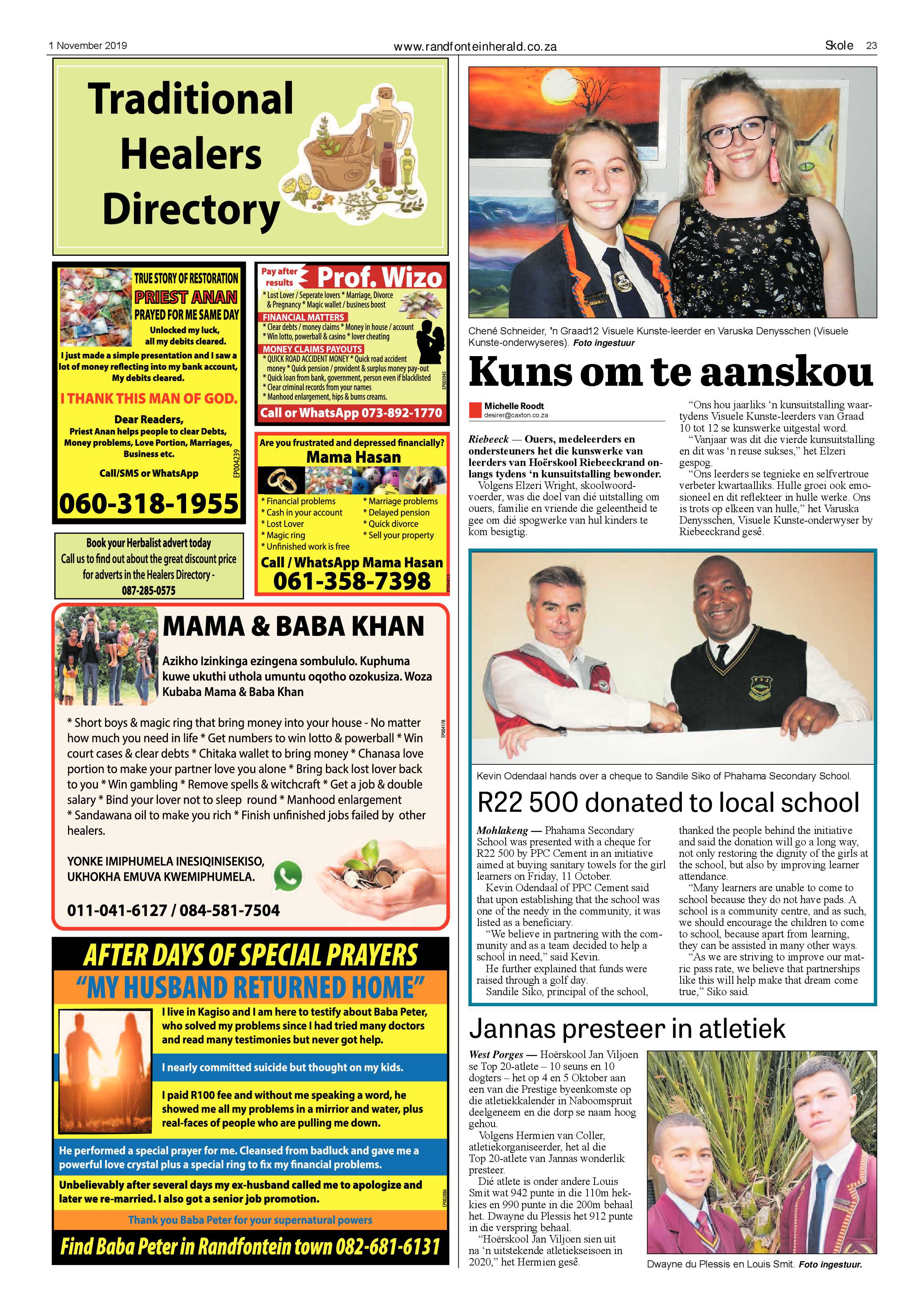 Randfontein Herald 1 November 2019 page 23