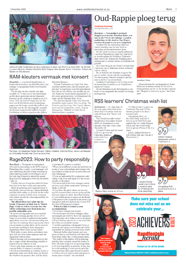 Randfontein Herald 1 December 2023 page 5