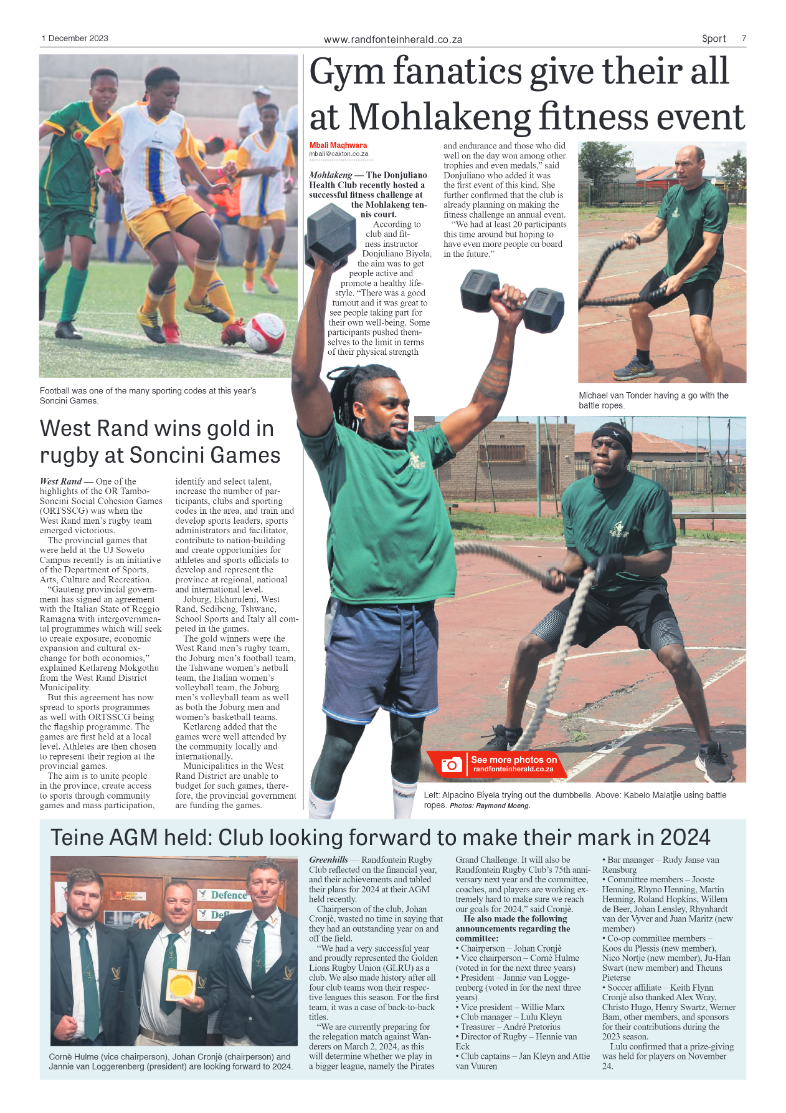 Randfontein Herald 1 December 2023 page 7