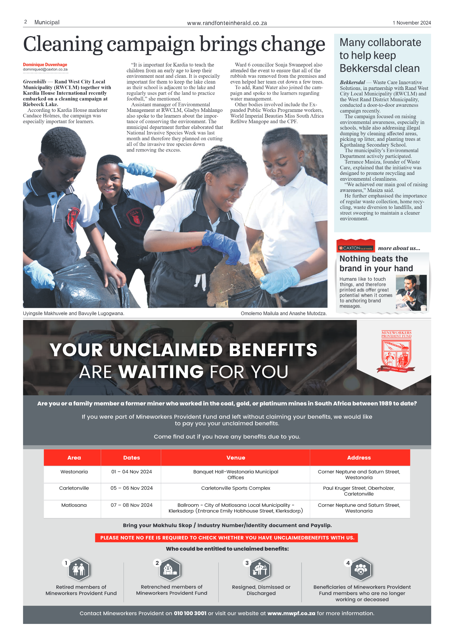 Randfontein Herald 1 November 2024 page 2