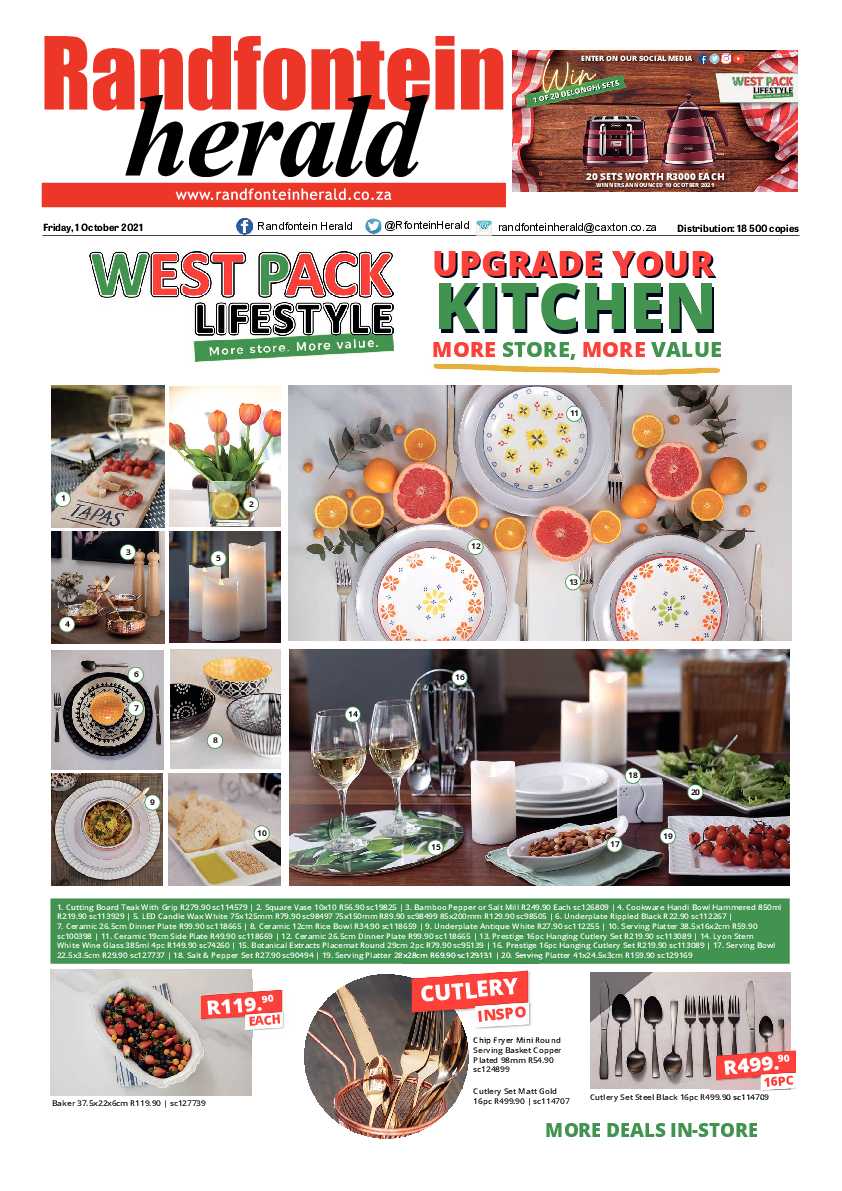 Randfontein Herald 1 October 2021 page 1