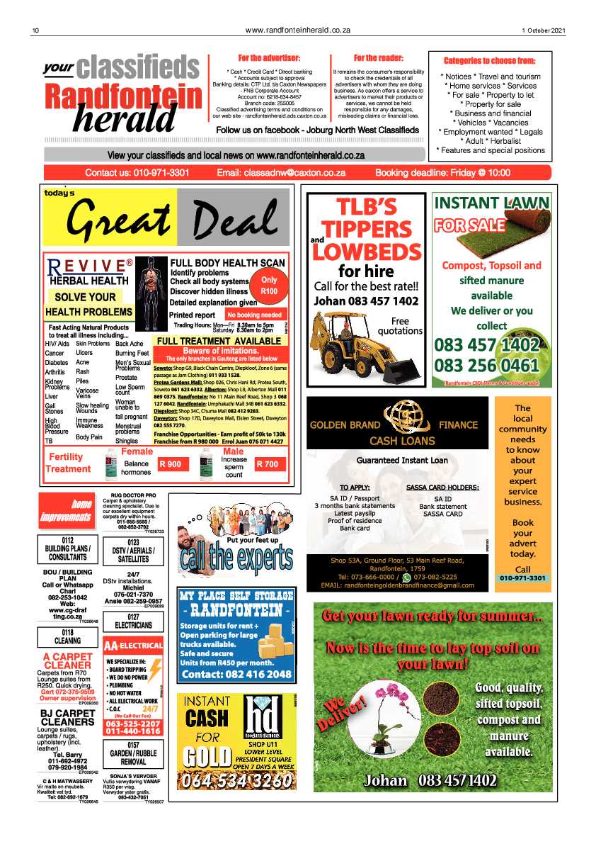 Randfontein Herald 1 October 2021 page 12