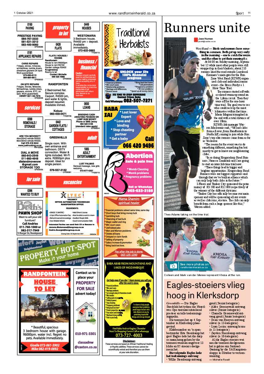 Randfontein Herald 1 October 2021 page 13