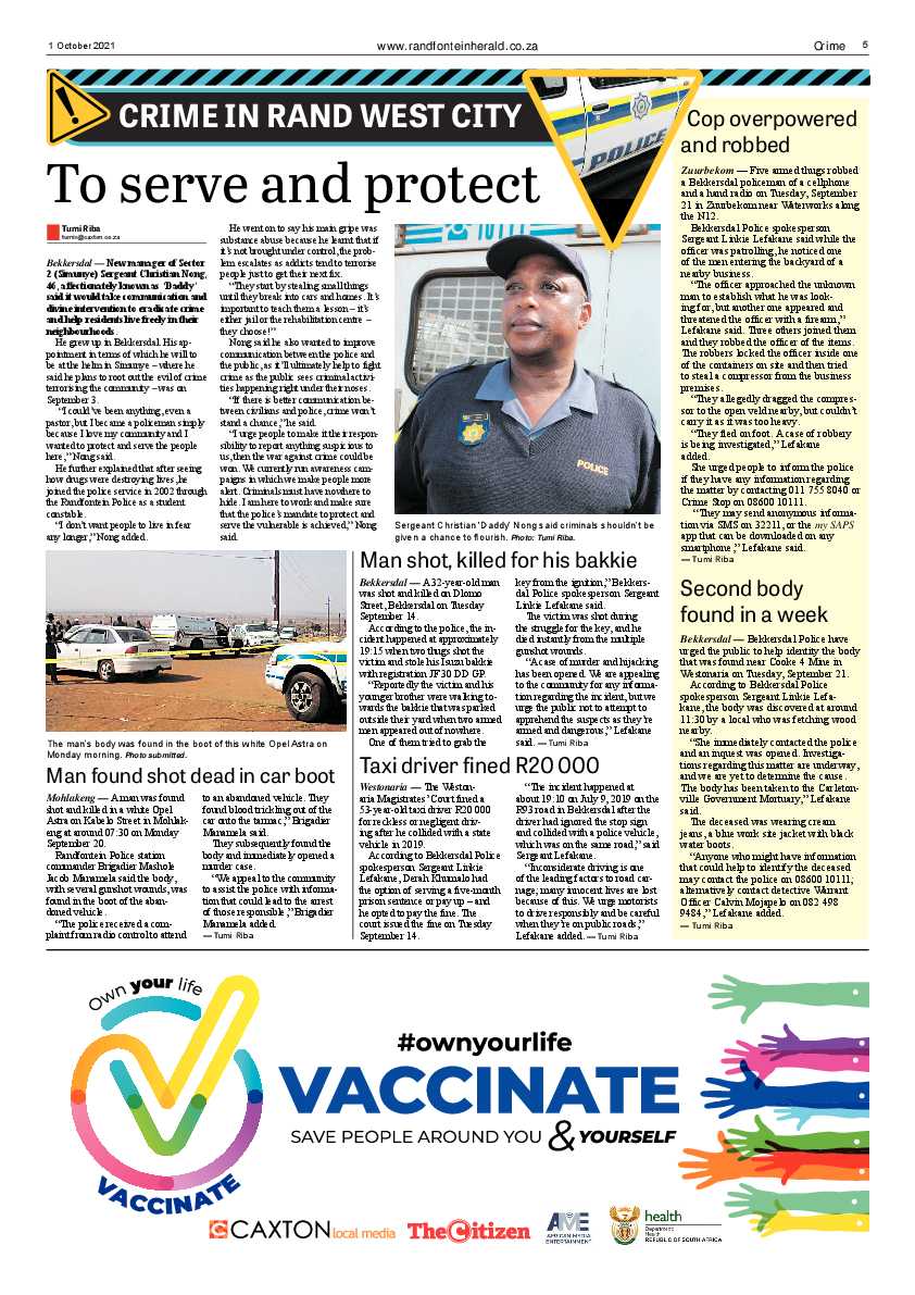Randfontein Herald 1 October 2021 page 7