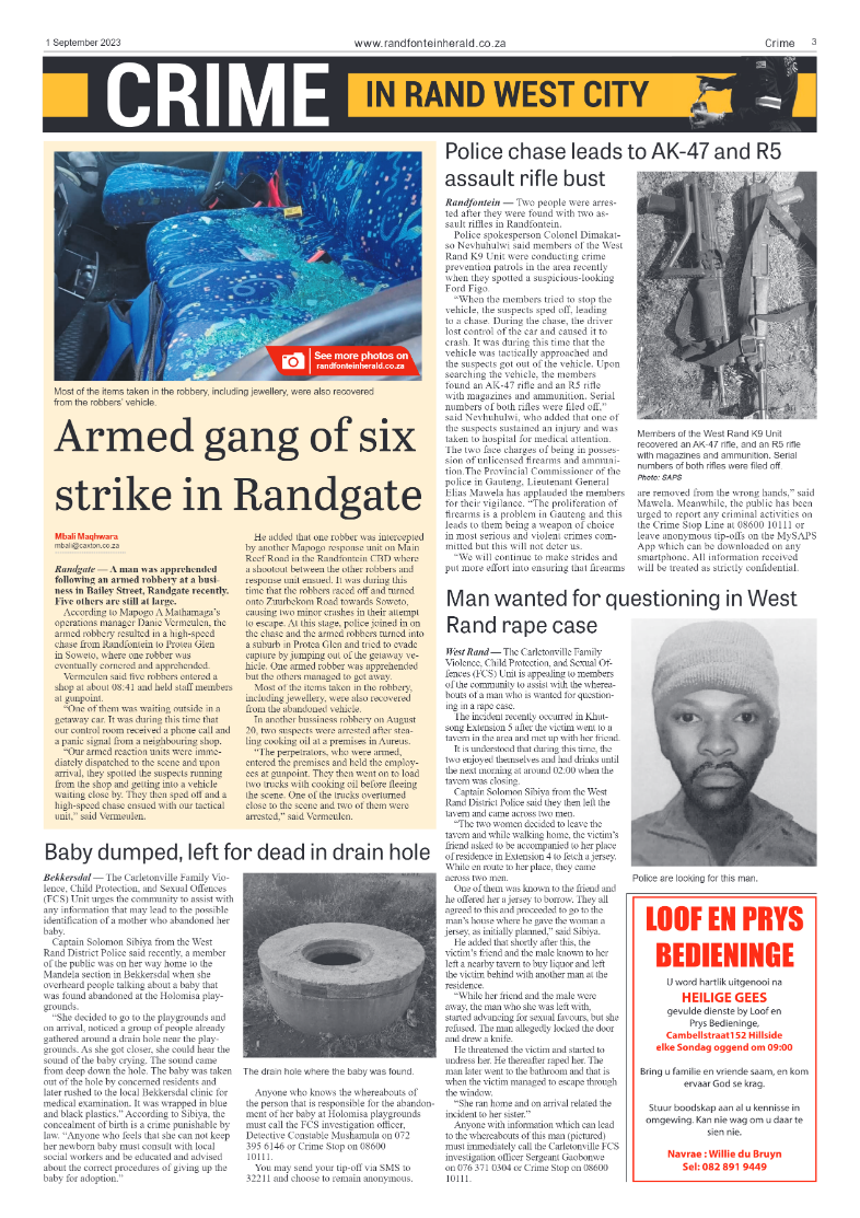 Randfontein Herald 1 September 2023 page 3
