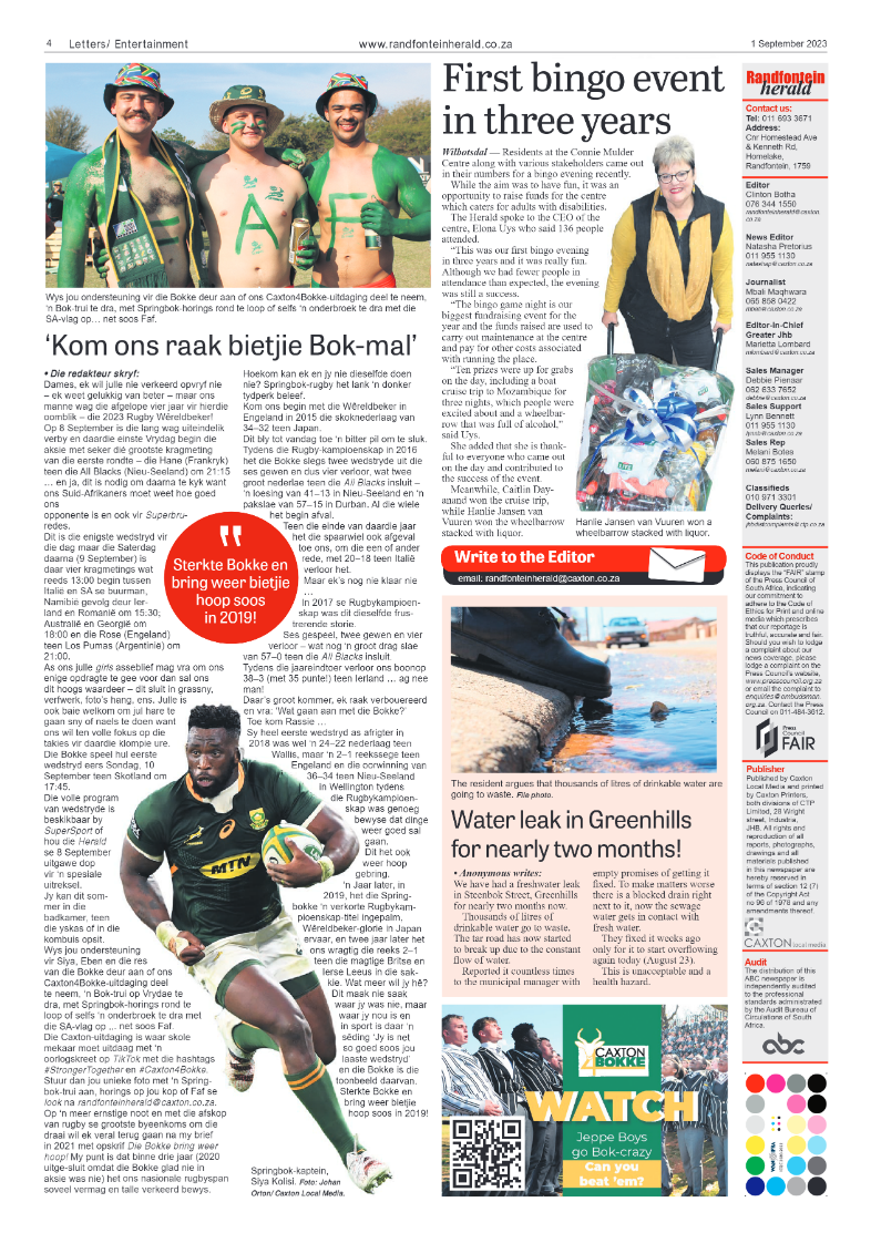 Randfontein Herald 1 September 2023 page 4