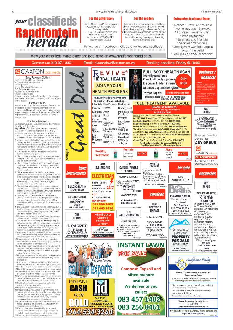 Randfontein Herald 1 September 2023 page 6